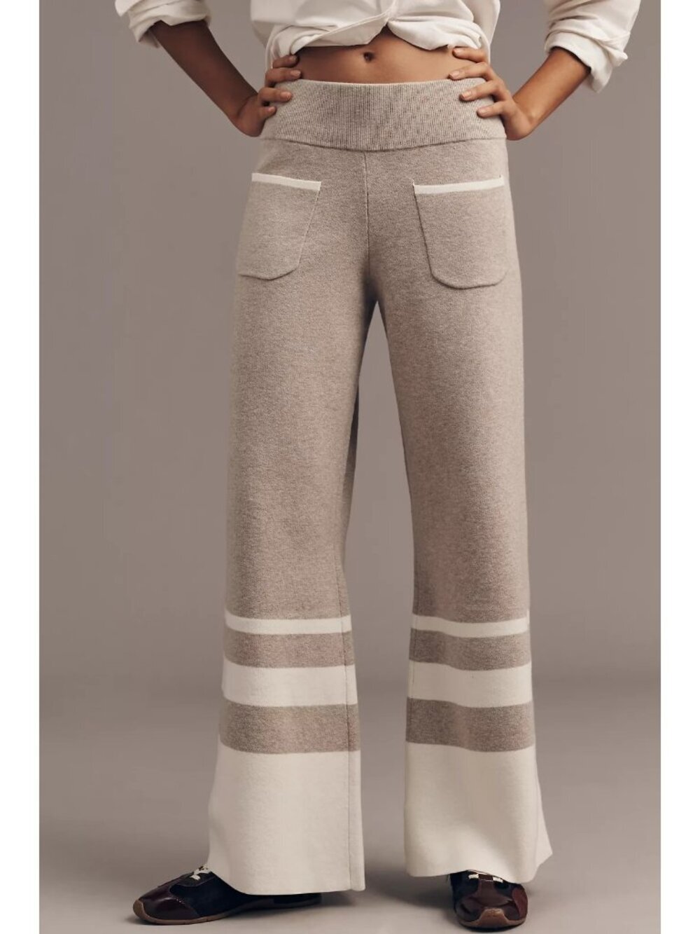 Anthropologie Maeve Full-Length Sweater Flare Pants XL - Picture 2 of 3
